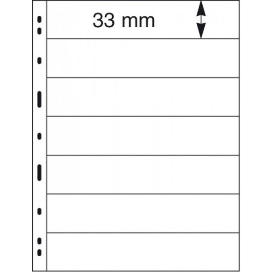 Lindner 077 Hojas UNIPLATE 33/197 mm 7 tiras en negro