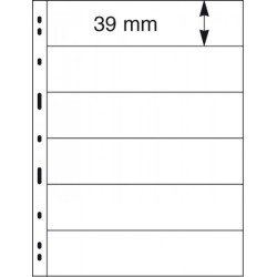 Lindner 076 Hojas UNIPLATE 39/197 mm 6 tiras en negro