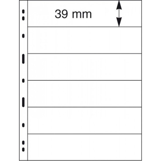 Lindner 076 Hojas UNIPLATE 39/197 mm 6 tiras en negro