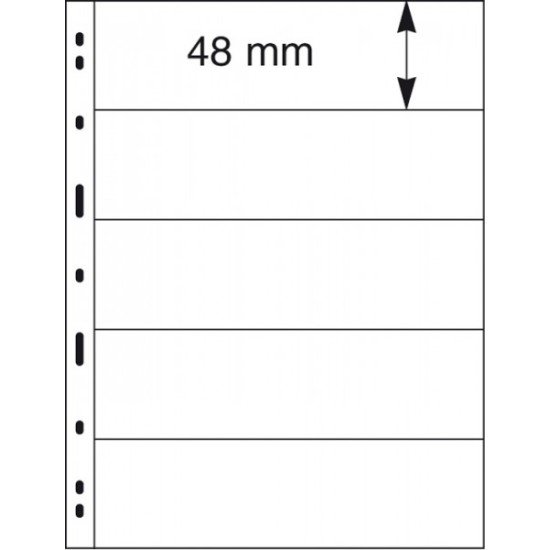 Lindner 075 Hojas UNIPLATE 48/197 mm 5 tiras en negro