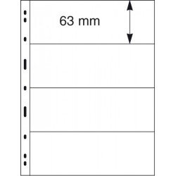 Lindner 074 Hojas UNIPLATE 63/197 mm 4 tiras en negro
