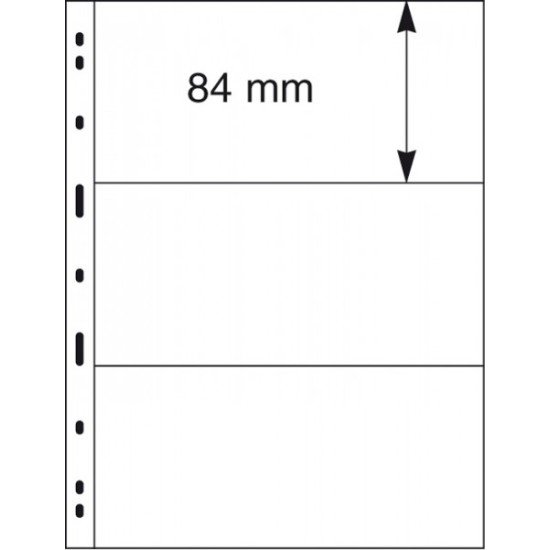 Lindner 073 Hojas UNIPLATE 84/197 mm 3 tiras en negro
