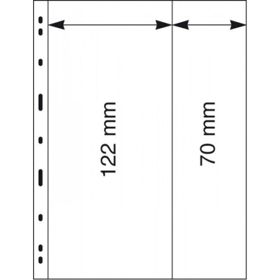 Lindner 082 Hojas UNIPLATE 276/122/70 mm 2 tiras Transparentes