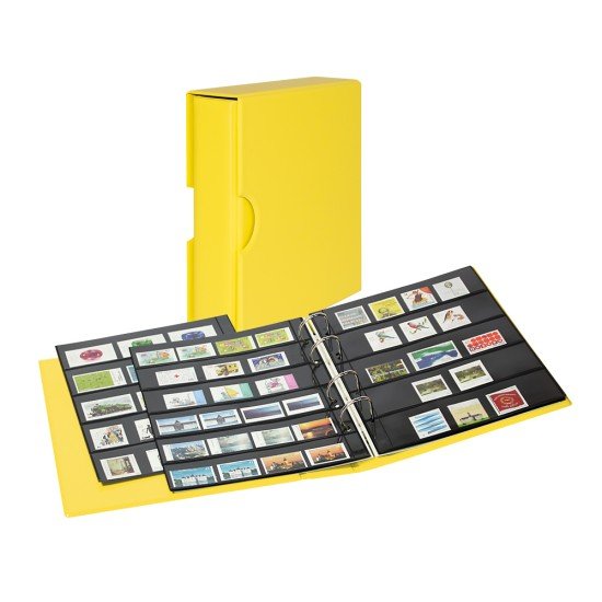Lindner S3542B-9 Álbum Publica M Color con estuche a juego, Amarillo   