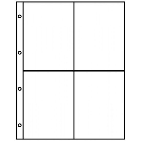 Lindner 4146 Hojas clasificadoras A4 negro con 4 bolsillos (109 x 145 mm)