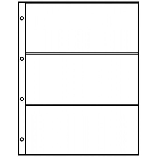 Lindner 8813 Hojas clasificadoras A4 transparentes con 3 bolsillos (220 x 97 mm)
