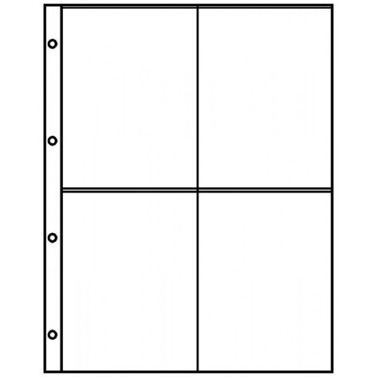 Lindner 8844 Hojas clasificadoras A4 transparentes con 4 bolsillos (109 x 150 mm