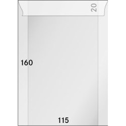 Lindner 710 Sobres de brillantina 115 X 160 + 20 mm pqte de 500