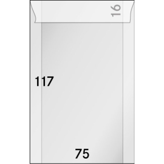 Lindner 705 Sobres de brillantina 75 X 117 + 16 mm pqte de 500