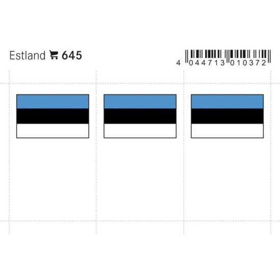 Lindner 645 Estonia Etiquetas adhesivas 24 x 38 mm pqte 6 