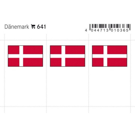 Lindner 641 Dinamarca Etiquetas adhesivas 24 x 38 mm pqte 6 Lindner 641 Dinamarca Etiquetas adhesivas 24 x 38 mm pqte 6