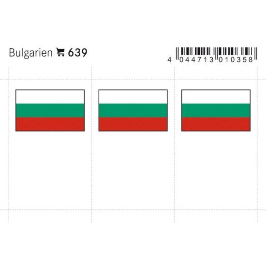 Lindner 639 Bulgaria Etiquetas adhesivas 24 x 38 mm pqte 6 