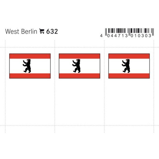 Lindner 632 Berlín Este Etiquetas adhesivas 24 x 38 mm pqte 6 