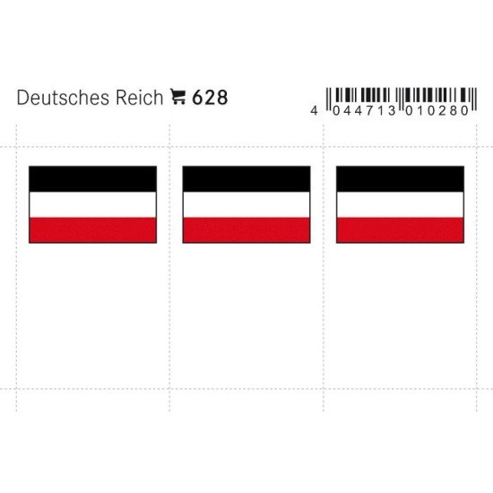 Lindner 628 Alemania Imperio Etiquetas adhesivas 24 x 38 mm pqte 6 