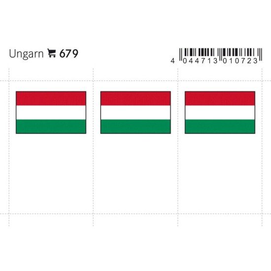Lindner 679 Hungría Etiquetas adhesivas 24 x 38 mm pqte 6 