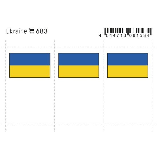 Lindner 683 Ucrania Etiquetas adhesivas 24 x 38 mm pqte 6 