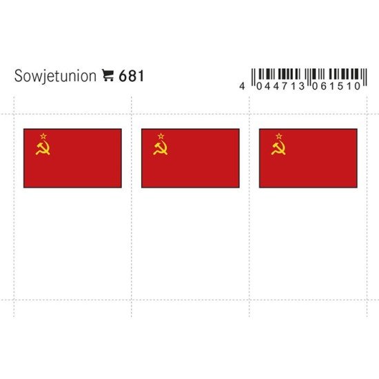 Lindner 681 Unión Soviética Etiquetas adhesivas 24 x 38 mm pqte 6 
