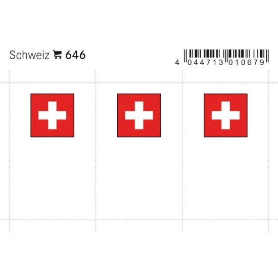 Lindner 646 Suiza Etiquetas adhesivas 24 x 38 mm pqte 6 