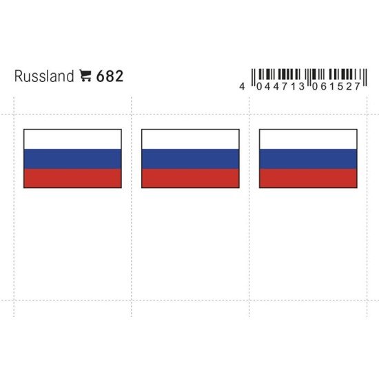 Lindner 682 Rusia Etiquetas adhesivas 24 x 38 mm pqte 6 