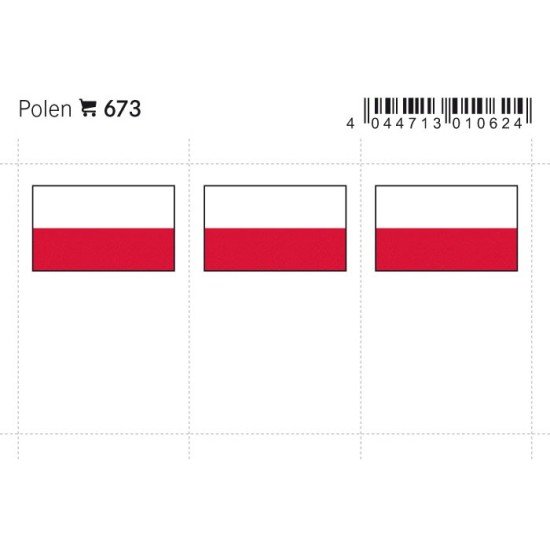 Lindner 673 Polonia Etiquetas adhesivas 24 x 38 mm pqte 6 