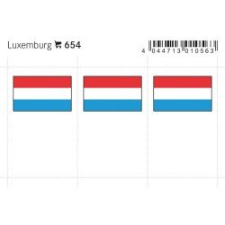 Lindner 654 Luxemburgo Etiquetas adhesivas 24 x 38 mm pqte 6 