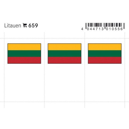Lindner 659 Lituania Etiquetas adhesivas 24 x 38 mm pqte 6 