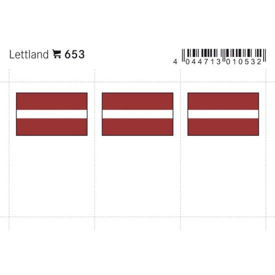 Lindner 653 Letonia Etiquetas adhesivas 24 x 38 mm pqte 6 