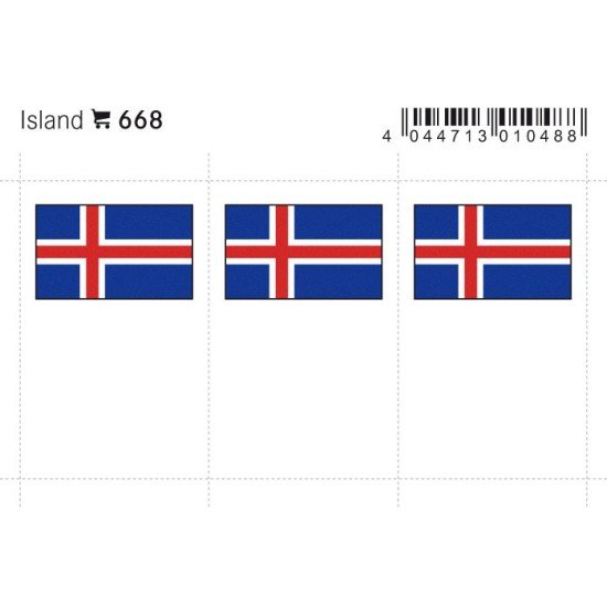 Lindner 668 Islandia Etiquetas adhesivas 24 x 38 mm pqte 6 