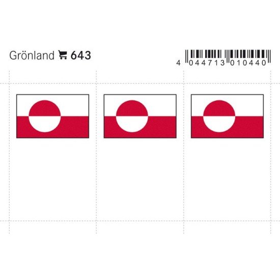 Lindner 643 Groenlandia Etiquetas adhesivas 24 x 38 mm pqte 6 