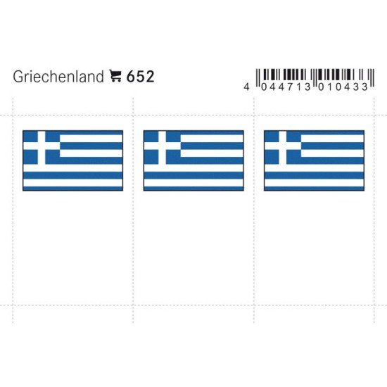 Lindner 652 Grecia Etiquetas adhesivas 24 x 38 mm pqte 6 