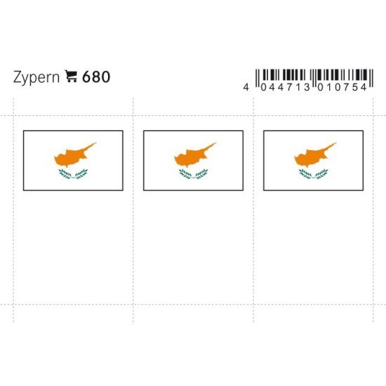 Lindner 680 Chipre Etiquetas adhesivas 24 x 38 mm pqte 6 