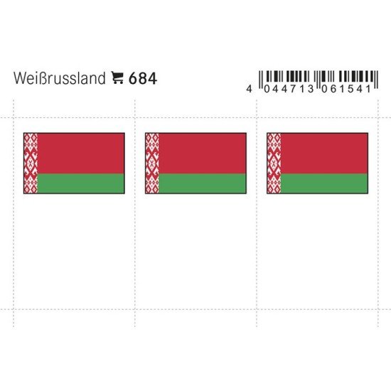 Lindner 684 Belarús Etiquetas adhesivas 24 x 38 mm pqte 6 
