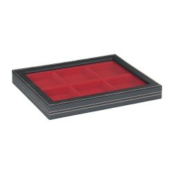 Lindner 2367-2806E Nera M con ventanilla 85 x 85 mm rojo claro
