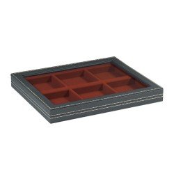 Lindner 2367-2856E Nera M con ventanilla 85 x 85 mm rojo oscuro