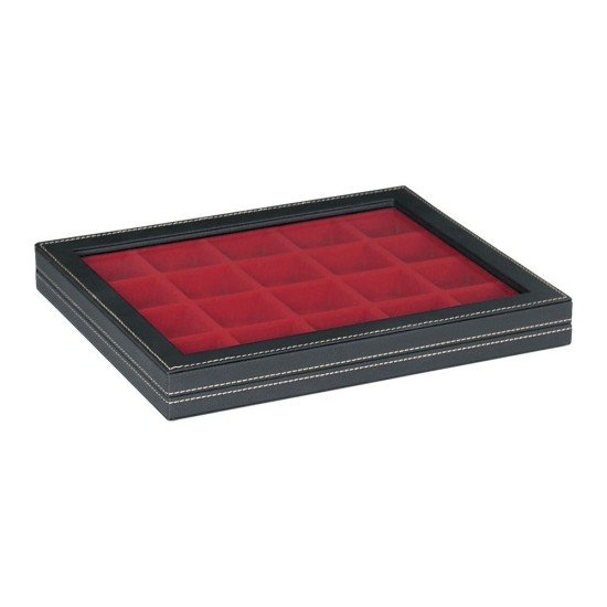 Lindner 2367-2820E Nera M con ventanilla 47 x 47 mm rojo claro