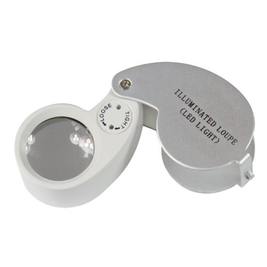Lindner 2091 Lupa plegable con iluminación LED 10x de aumento