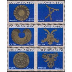 Colombia 1168/1173 2002 Arte Precolombino. Orfebreria MNH