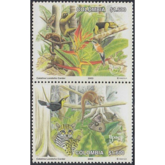 Colombia 1239/40 2003 Serie América UPAEP. Fauna autóctona MNH Colombia 1239/40 2003 Serie América UPAEP. Fauna autóctona MNH