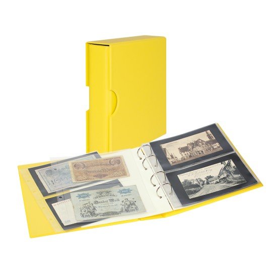Lindner S3542BN-9 Álbum PUBLICA M COLOR con 10 páginas a doble cara en 2 diseños diferentes, Amarillo