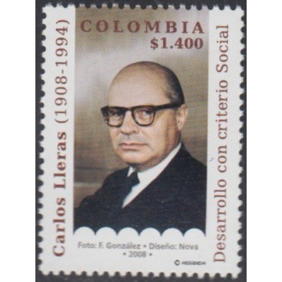 Colombia 1423 2008 Personalidad. Carlos Lleras. Hombre de Estado MNH Colombia 1423 2008 Personalidad. Carlos Lleras. Hombre de Estado MNH