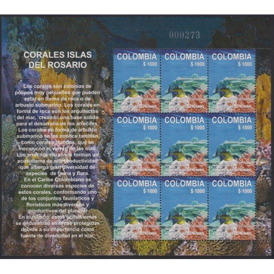Colombia MP 1198a 2003 Fauna Marina. Corales de las Islas Rosario MNH Colombia MP 1198a 2003 Fauna Marina. Corales de las Islas Rosario MNH