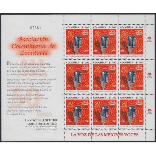 Colombia MP 1292a 2004 50 Años de la Asociación Colombiana de la Radio MNH