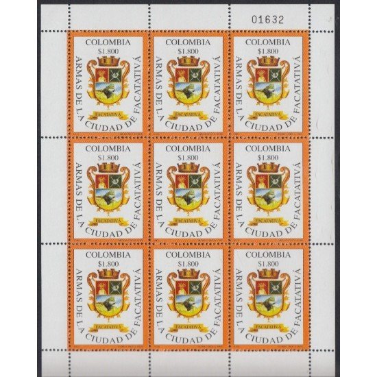 Colombia MP 1341 2005 Escudo de la Ciudad de Facatativa MNH Colombia MP 1341 2005 Escudo de la Ciudad de Facatativa MNH