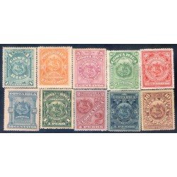 Costa Rica 31/40 1892 Escudos Shields MH