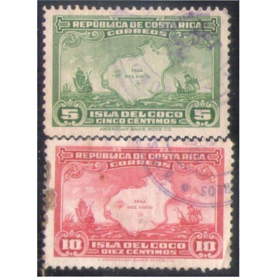 Costa Rica 172/73 1937 Isla del Coco usados