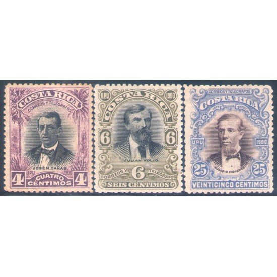 Costa Rica 51/53 1903 José M. Canas Julián Volio Eusebio Figueroa MH Costa Rica 51/53 1903 José M. Canas Julián Volio Eusebio Figueroa MH