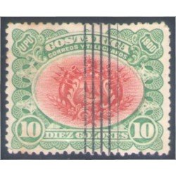 Costa Rica 50a 1901 Escudos Shields Barrado usado