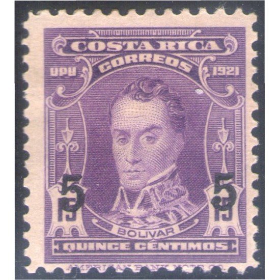 Costa Rica 146 1928 Simón Bolívar MH sombras del tiempo