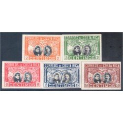 Costa Rica 96-100 1921 Juan Mora y Julio Acosta MNH sin dentar