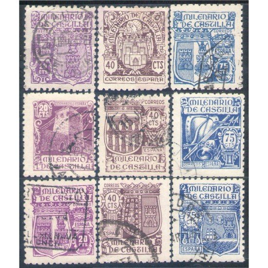 España Spain 974/82 1944 Milenario de Castilla usados España Spain 974/82 1944 Milenario de Castilla usados